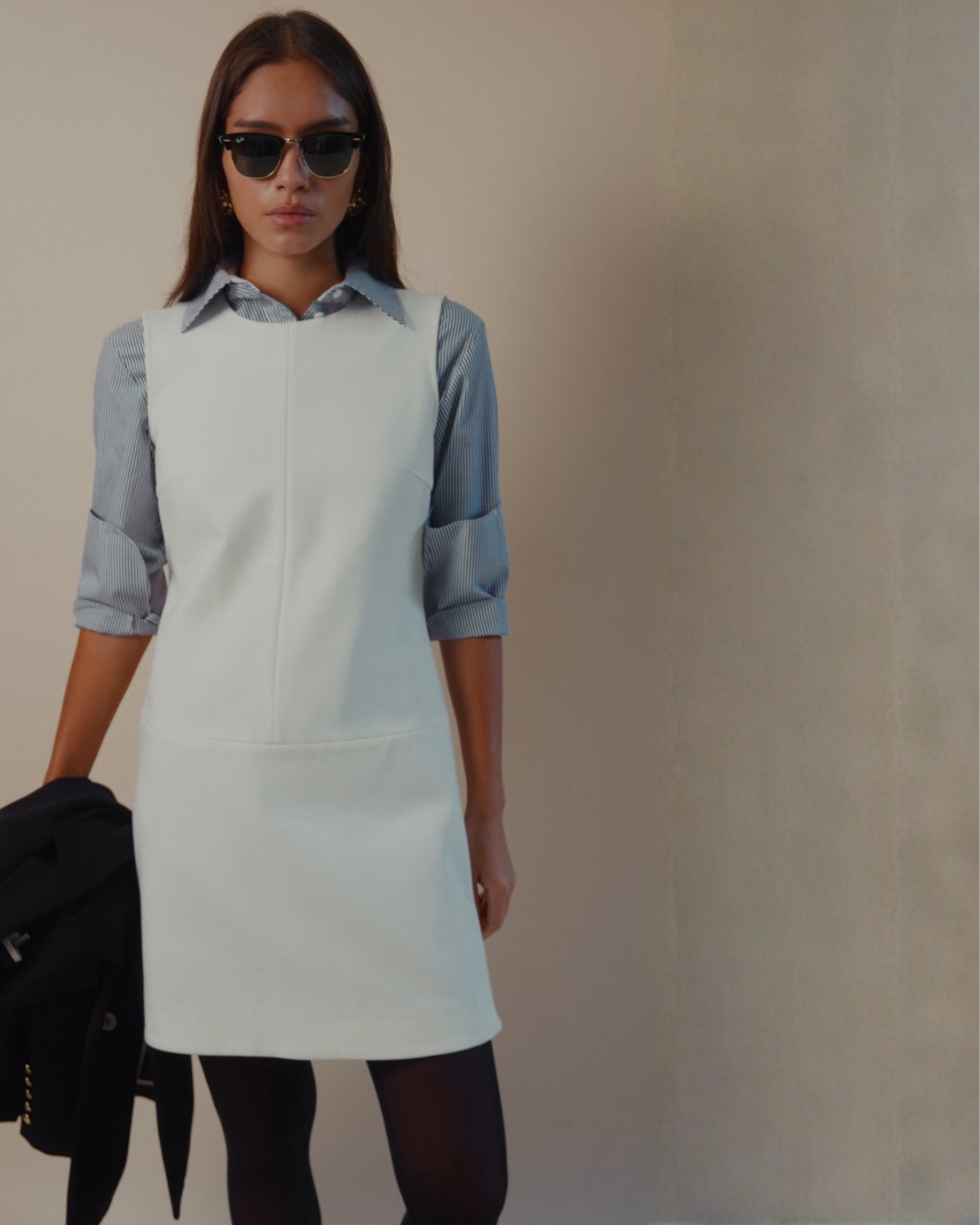 Twiggy Sleeveless Shift Dress Ivory