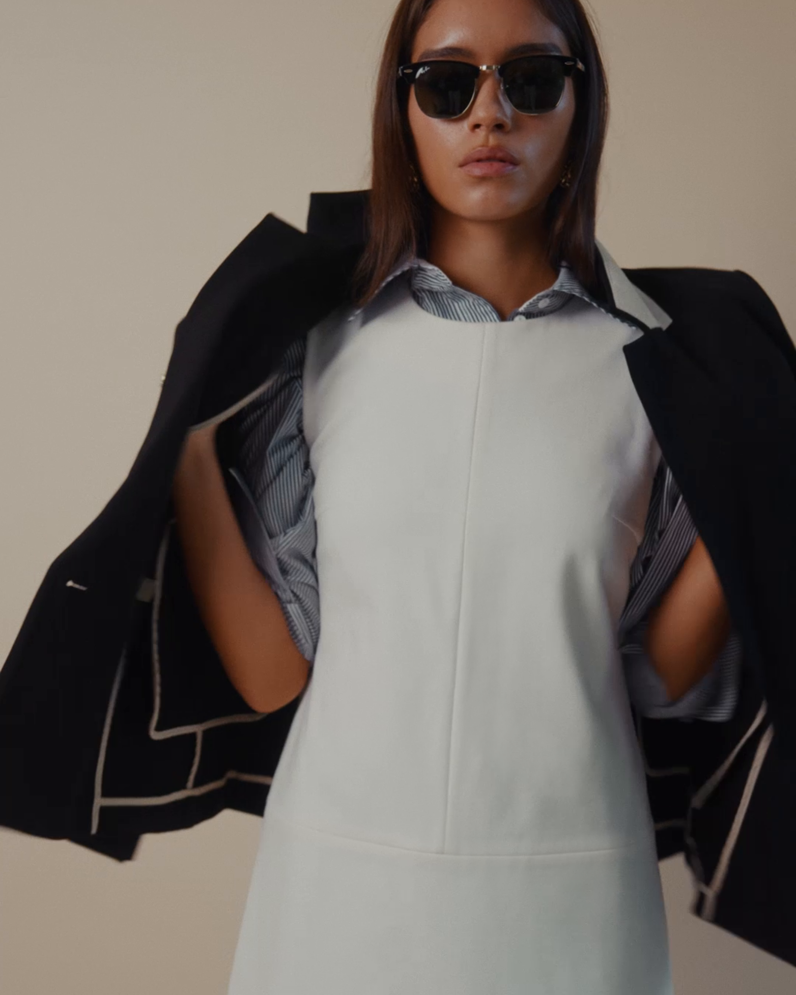 Twiggy Sleeveless Shift Dress Ivory